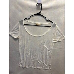 Mouchette XS White Scoop Neck Short Sleeve T-Shirt 50% Cotton 50% Polyester Made